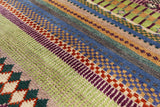 Persian Gabbeh Handmade Wool Rug - 3' 8" X 6' 1" - Golden Nile