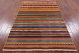 Tribal Persian Gabbeh Handmade Wool Rug - 4' 1" X 6' 3" - Golden Nile