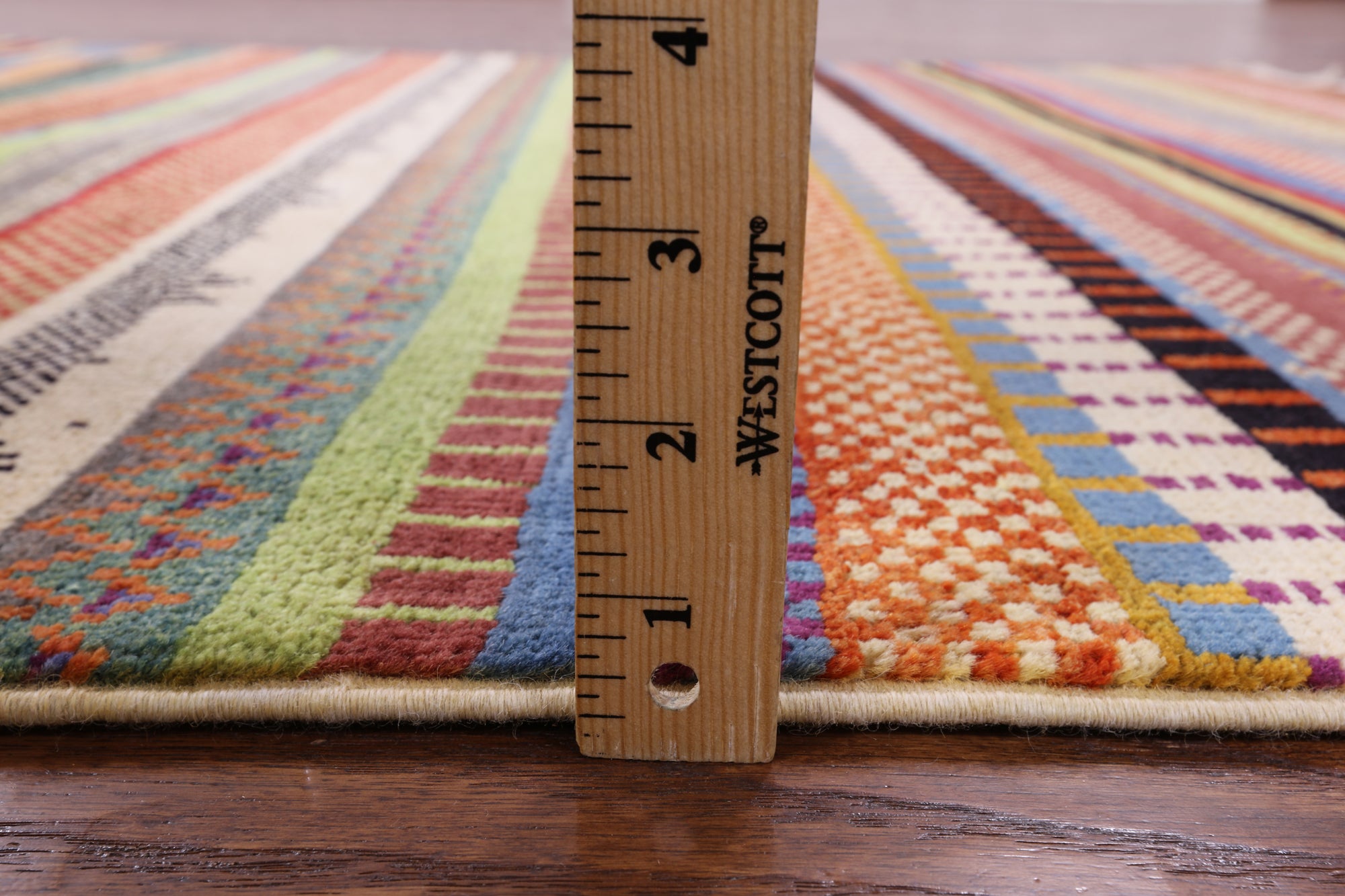 Tribal Persian Gabbeh Handmade Wool Rug - 4' 1" X 6' 3" - Golden Nile