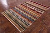 Persian Gabbeh Handmade Wool Rug - 4' 1" X 6' 1" - Golden Nile