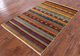 Persian Gabbeh Hand-Knotted Wool Rug - 4' 1" X 6' 3" - Golden Nile