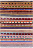 Persian Tribal Gabbeh Hand Knotted Wool Rug - 4' 0" X 5' 8" - Golden Nile