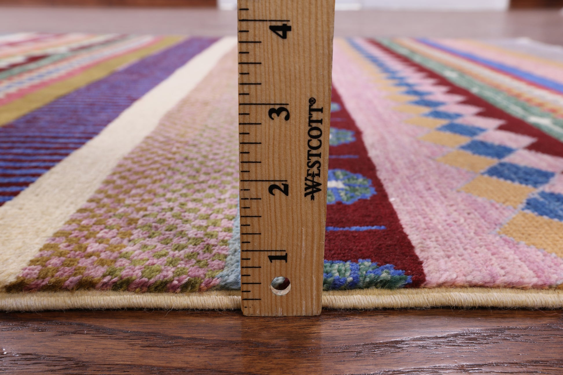 Persian Tribal Gabbeh Hand Knotted Wool Rug - 4' 0" X 5' 8" - Golden Nile