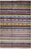 Persian Gabbeh Hand Knotted Wool Rug - 4' 2" X 6' 2" - Golden Nile