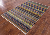 Persian Gabbeh Hand Knotted Wool Rug - 4' 2" X 6' 2" - Golden Nile