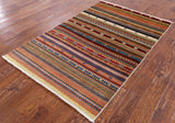 Tribal Gabbeh Handmade Wool Area Rug - 3' 11" X 5' 11" - Golden Nile