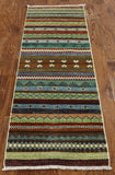 2' X 6' Handmade Runner Super Gabbeh Loribaft Wool Rug - Golden Nile