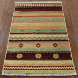 2' X 3' Hand Knotted Oriental Loribaft Super Gabbeh Wool Area Rug - Golden Nile