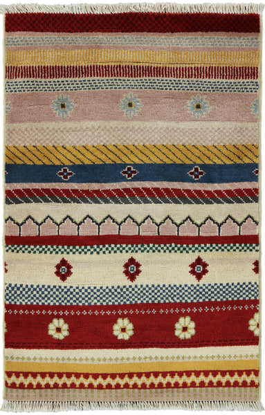 2' X 3' Oriental Lori Super Gabbeh Wool Rug - Golden Nile