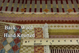 2' X 2' Handmade Square Lori Super Gabbeh Oriental Wool Rug - Golden Nile