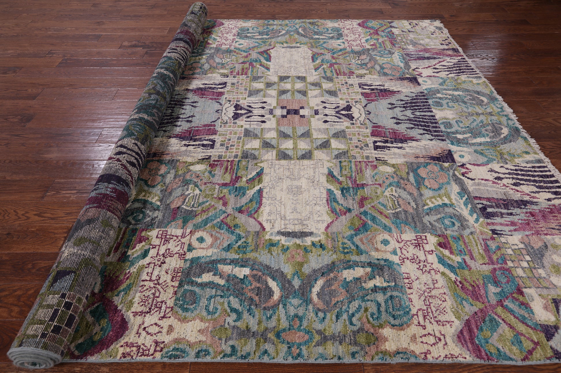 William Morris Hand Knotted Wool Area Rug - 8' 5" X 11' 9" - Golden Nile