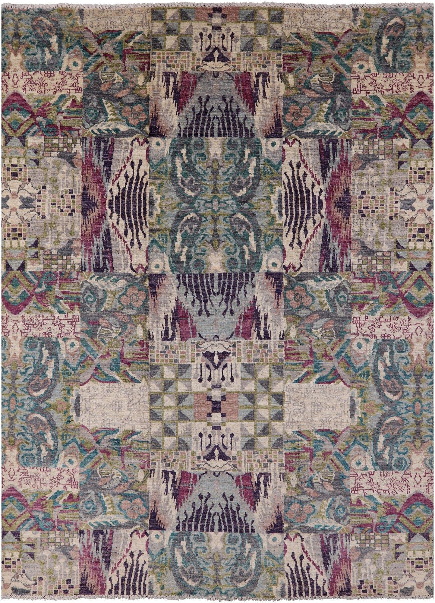 William Morris Hand Knotted Wool Area Rug - 8' 5" X 11' 9" - Golden Nile