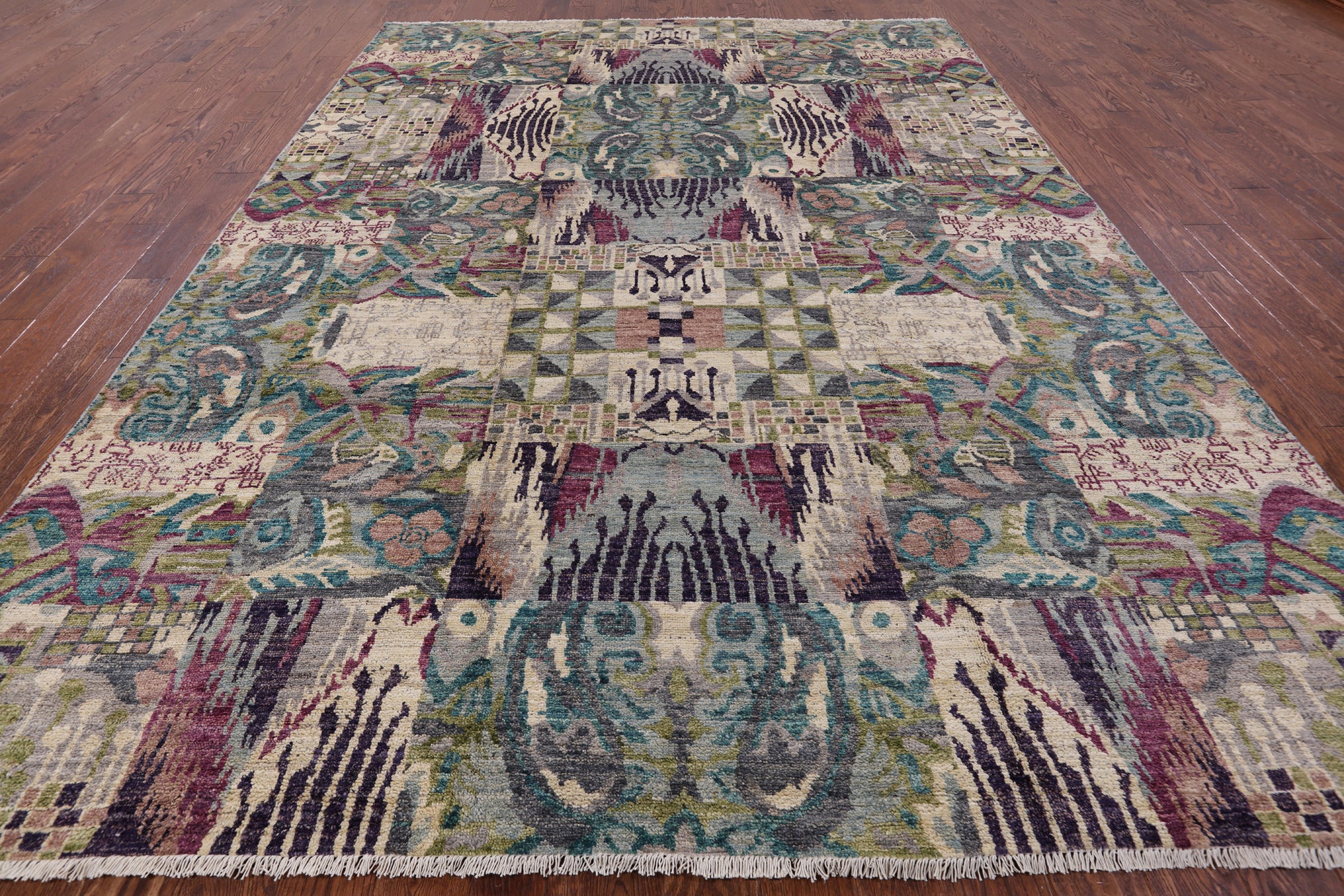 William Morris Hand Knotted Wool Area Rug - 8' 5" X 11' 9" - Golden Nile