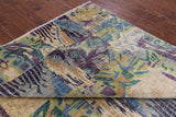 Square William Morris Handmade Wool Area Rug - 8' 0" X 8' 3" - Golden Nile