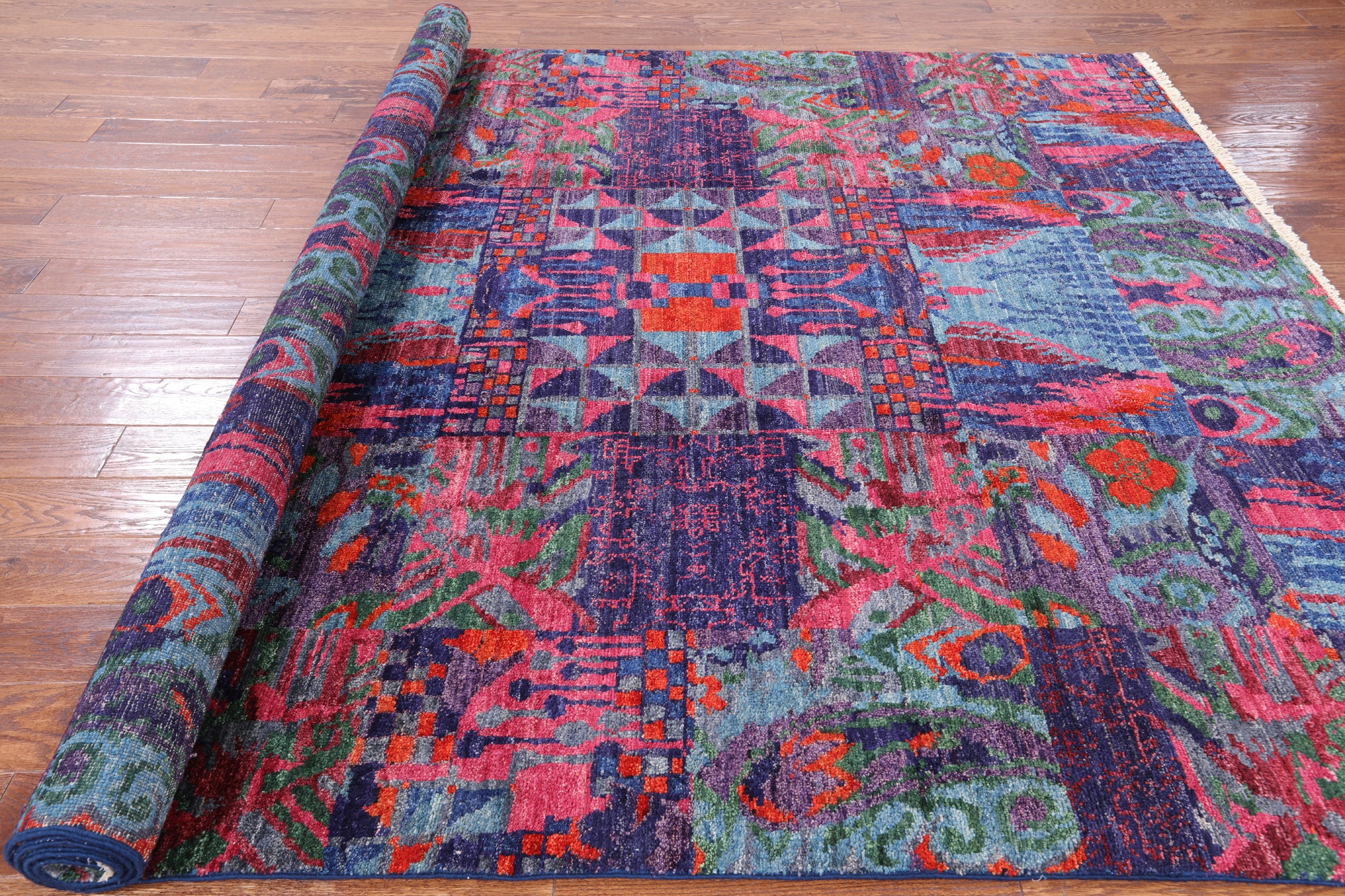 William Morris Hand Knotted Wool Area Rug - 7' 10" X 9' 10" - Golden Nile