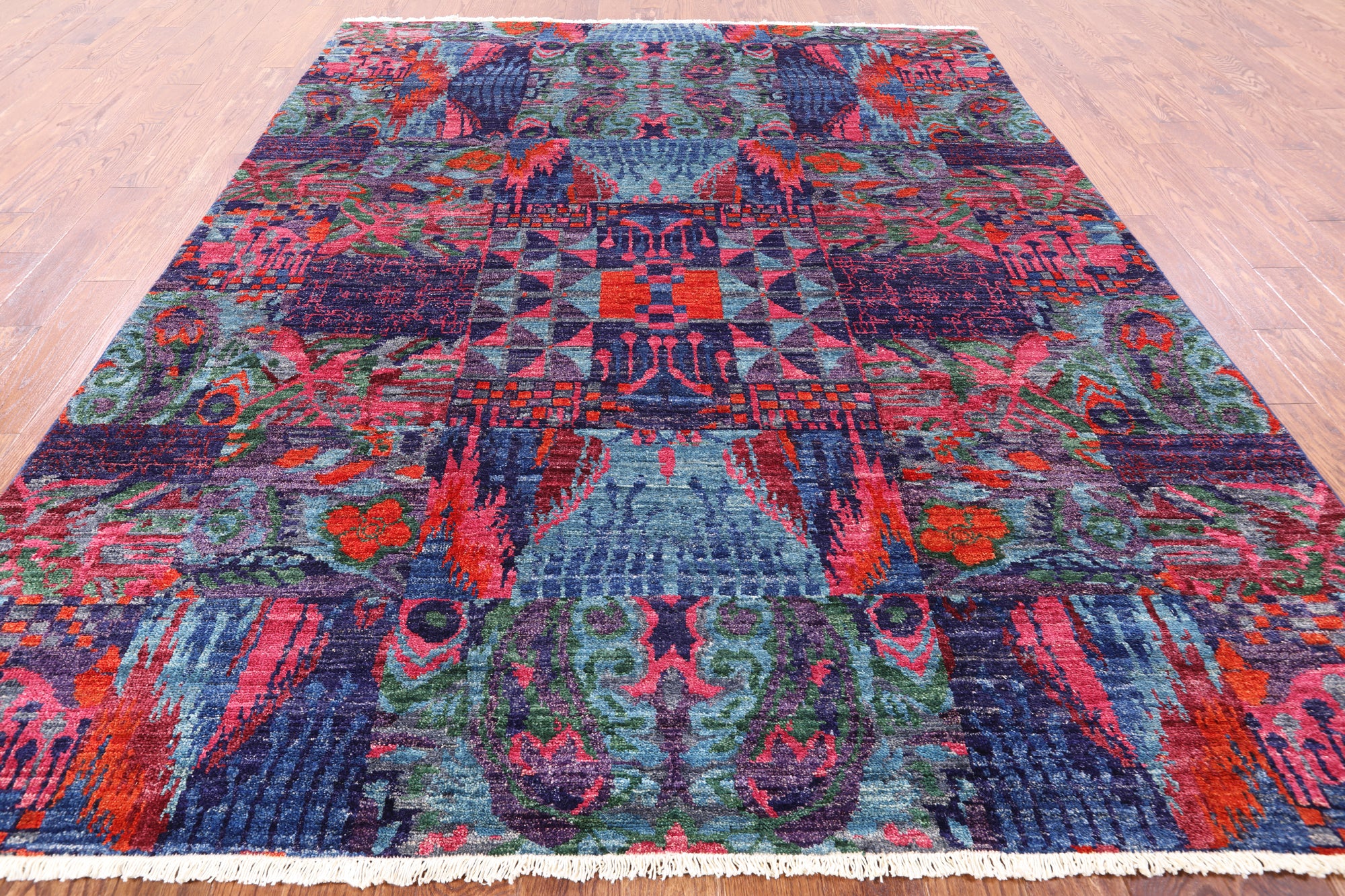 William Morris Hand Knotted Wool Area Rug - 7' 10" X 9' 10" - Golden Nile