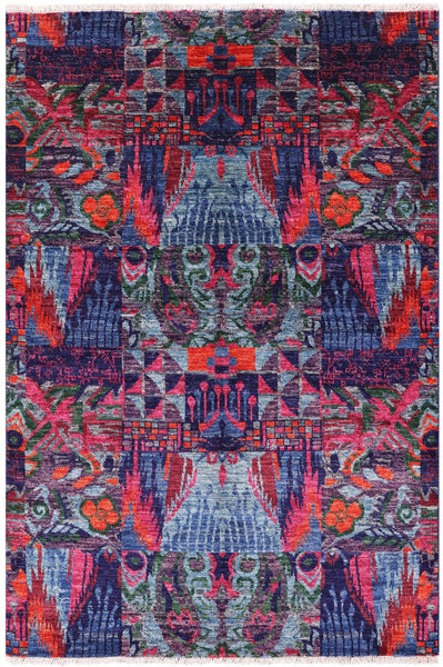 William Morris Hand Knotted Wool Area Rug - 5' 11" X 8' 9" - Golden Nile