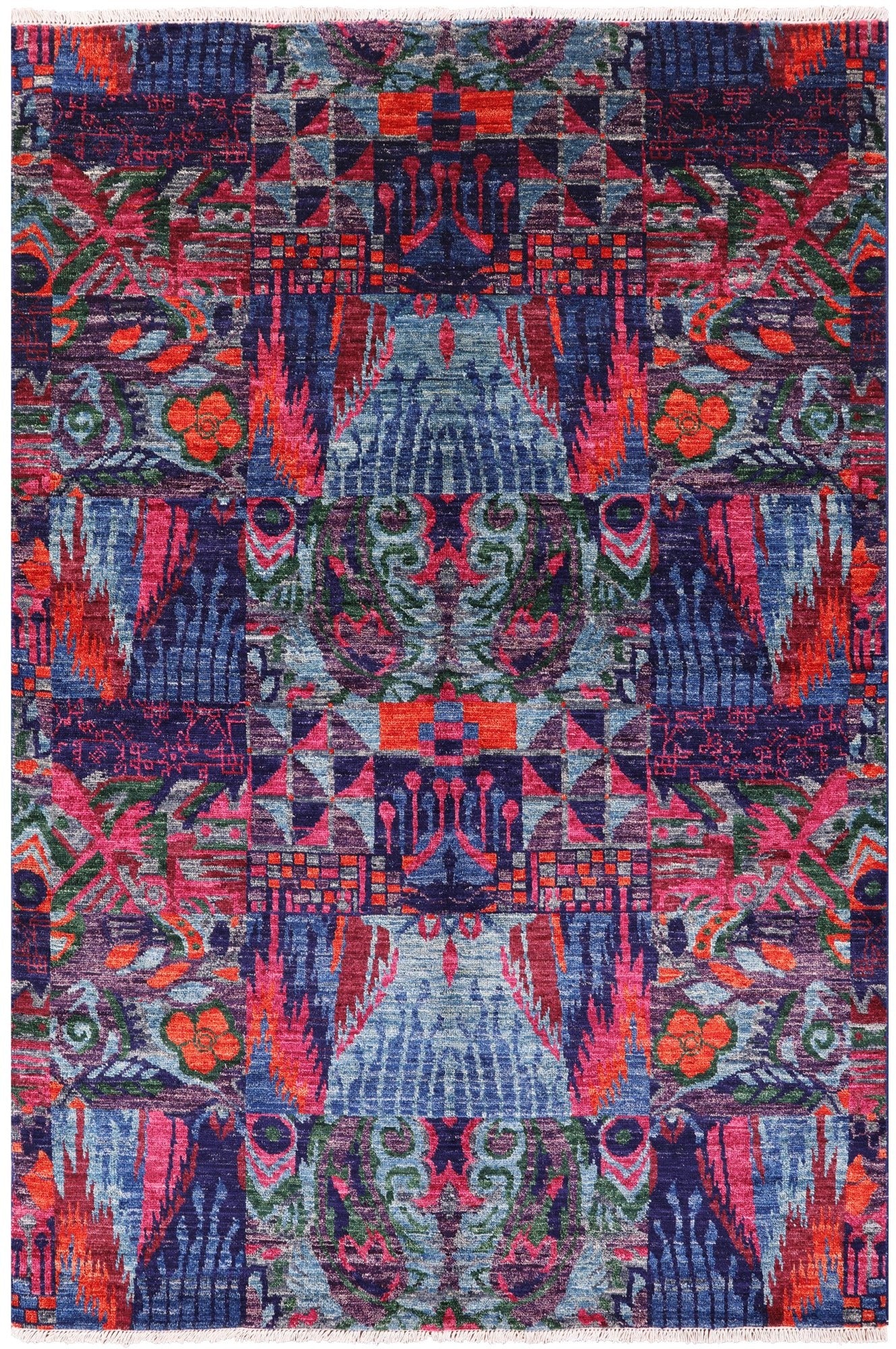 William Morris Hand Knotted Wool Area Rug - 5' 11" X 8' 9" - Golden Nile