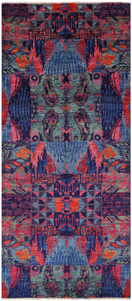 William Morris Hand Knotted Wool Rug - 5' 2" X 12' 2" - Golden Nile