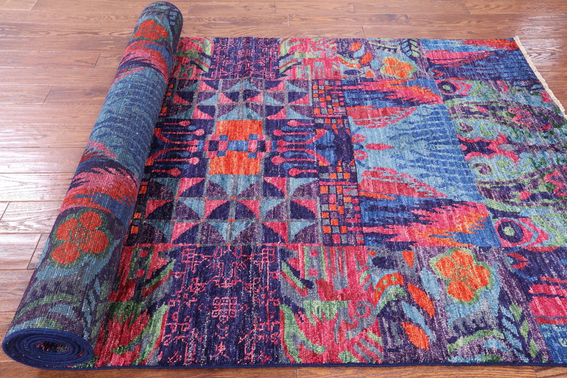 William Morris Hand Knotted Wool Rug - 5' 2" X 12' 2" - Golden Nile