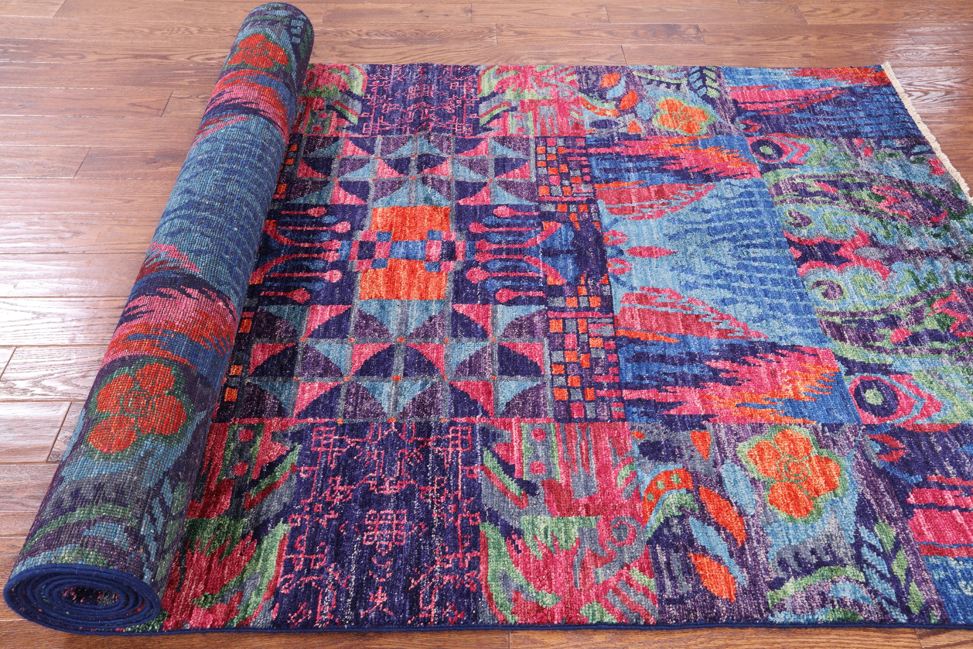 William Morris Hand Knotted Wool Rug - 5' 2" X 12' 2" - Golden Nile