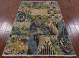 William Morris Handmade Wool Area Rug - 3' 11" X 5' 10" - Golden Nile
