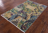 William Morris Handmade Wool Area Rug - 3' 11" X 5' 10" - Golden Nile