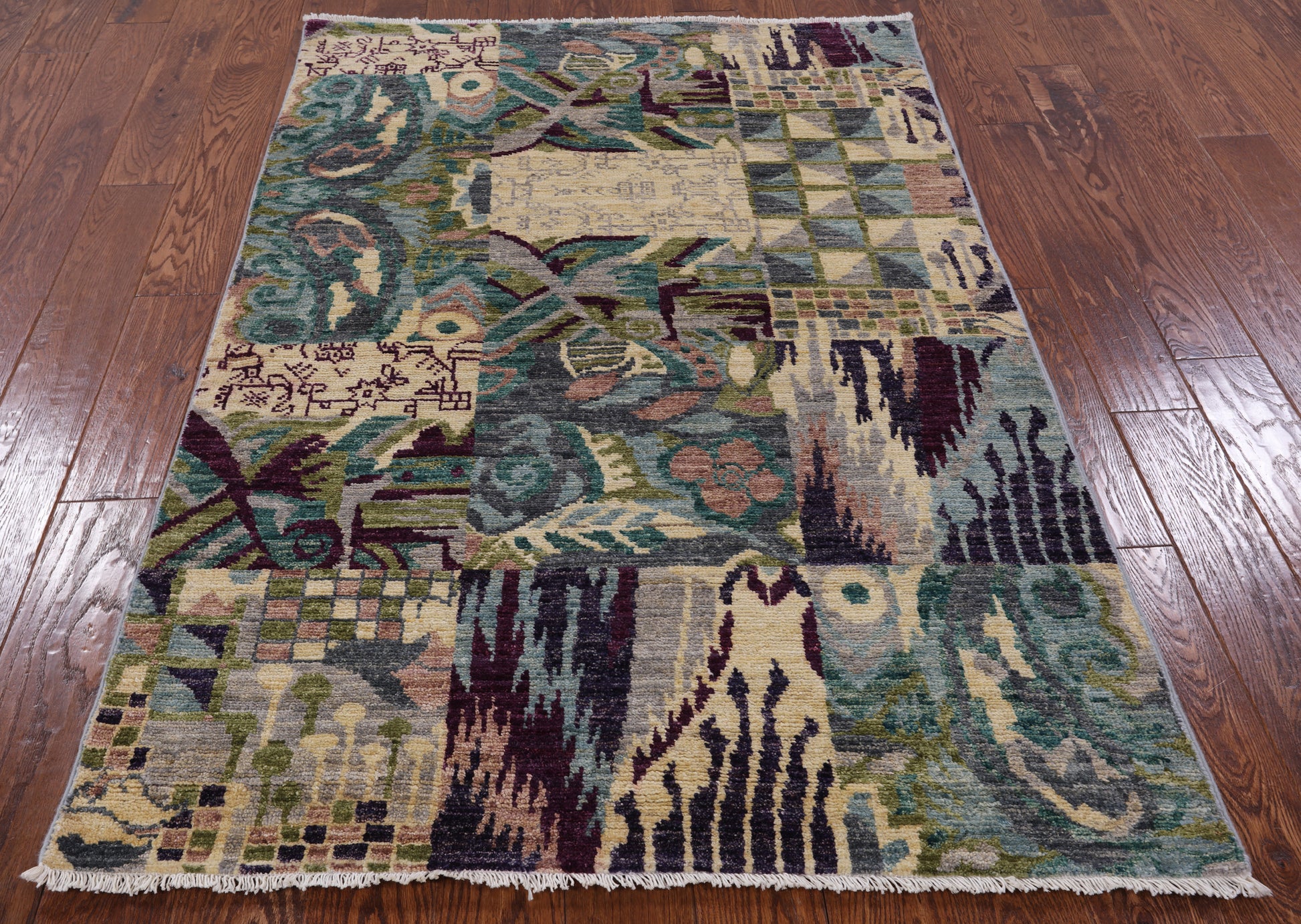 William Morris Hand Knotted Wool Area Rug - 3' 11" X 6' 1" - Golden Nile