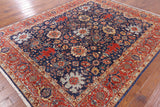 Blue Persian Fine Serapi Hand Knotted Wool Rug - 7' 9" X 9' 7" - Golden Nile