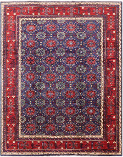 Blue Fine Serapi Hand Knotted Wool Rug - 9' 3" X 11' 9" - Golden Nile