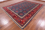 Blue Fine Serapi Hand Knotted Wool Rug - 9' 3" X 11' 9" - Golden Nile
