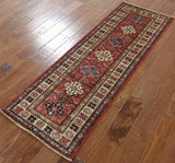 2' X 6' Runner Super Fine Kazak Wool Rug - Golden Nile