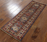 Super Fine Kazak Runner Wool Rug 2' X 6' - Golden Nile