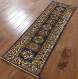 2' X 6' Super Fine Kazak Runner Wool Rug - Golden Nile