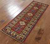 2' X 6' Super Fine Kazak Oriental Runner Wool Rug - Golden Nile