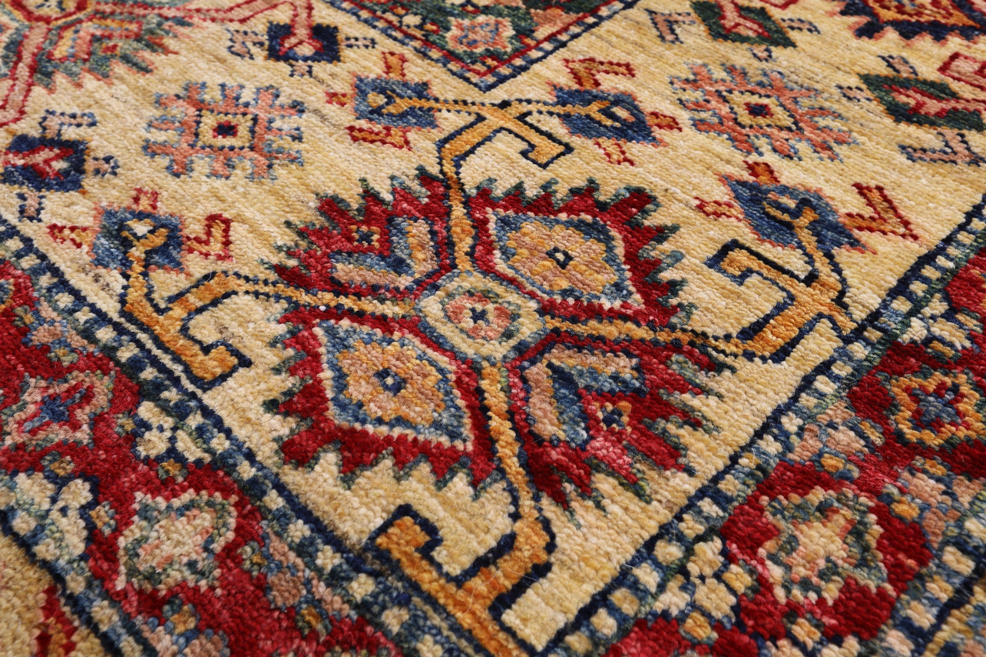 Blue Fine Kazak Hand Knotted Wool Rug - 10' 0" X 13' 4" - Golden Nile