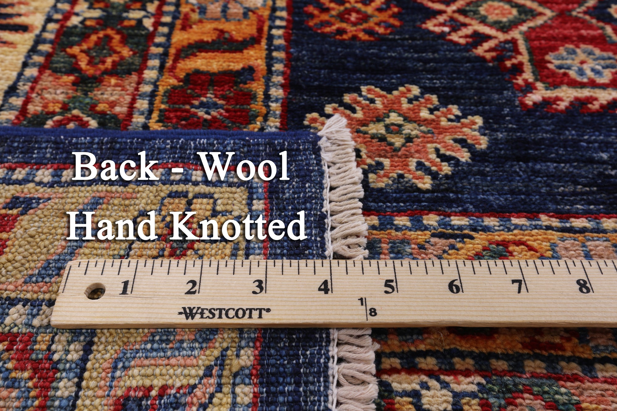 Blue Fine Kazak Hand Knotted Wool Rug - 10' 0" X 13' 4" - Golden Nile