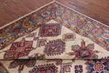 Ivory Super Fine Kazak Handmade Wool Rug - 7' 11" X 9' 10" - Golden Nile