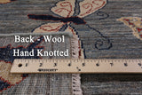Grey Butterflies Design Modern Handmade Wool Rug - 5' 10" X 8' 9" - Golden Nile