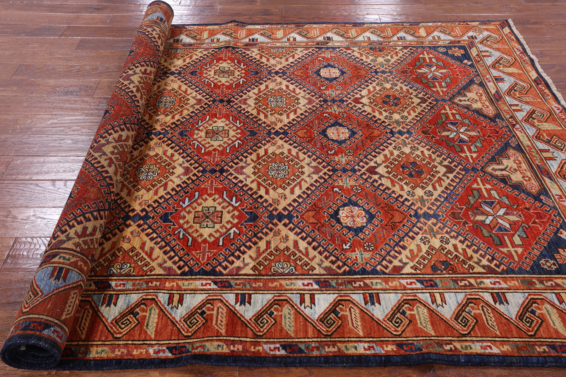 Fine Serapi Hand Knotted Rug - 6' 1" X 8' 8" - Golden Nile