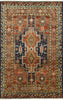 4' X 6' Oriental Fine Serapi Hand Knotted Wool Rug - Golden Nile