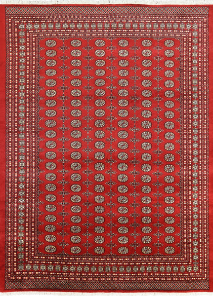 9' X 12' Silky Red Bokhara Wool Rug - Golden Nile