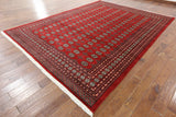 9' X 12' Silky Red Bokhara Wool Rug - Golden Nile