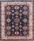 Blue Fine Serapi Hand Knotted Wool Rug - 8' 2" X 9' 10" - Golden Nile