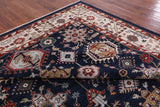 Blue Fine Serapi Hand Knotted Wool Rug - 8' 2" X 9' 10" - Golden Nile