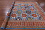 Blue Fine Serapi Hand Knotted Wool Rug - 8' 2" X 9' 9" - Golden Nile