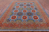 Blue Fine Serapi Hand Knotted Wool Rug - 8' 2" X 9' 9" - Golden Nile