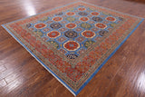 Blue Fine Serapi Hand Knotted Wool Rug - 8' 2" X 9' 9" - Golden Nile