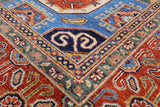 Blue Fine Serapi Hand Knotted Wool Rug - 8' 2" X 9' 9" - Golden Nile