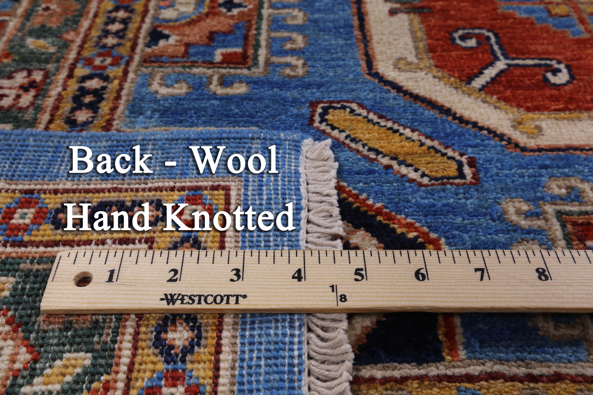 Blue Fine Serapi Hand Knotted Wool Rug - 8' 2" X 9' 9" - Golden Nile